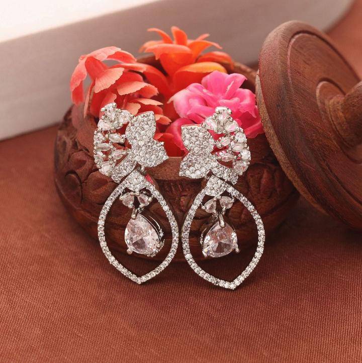 Anti tarnisha american diamond statement drop earrings 107 Affordable artificial jewelry